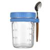 Контейнеры для овсянки с крышками и ложками, 13,5 унций, стакан для завтрака, стеклянные банки Mason для овсянки, контейнер для салата, йогурта