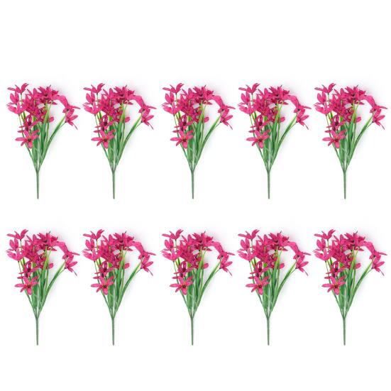 Моделирование растения, устойчивое к ультрафиолетовому излучению, не выцветает, низкие эксплуатационные расходы, 5 раздвоенных весенних трав, искусственные цветы, садовые украшения для дома