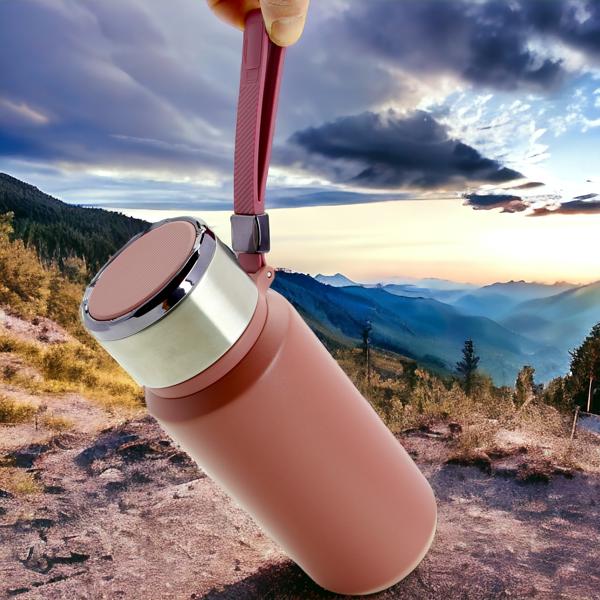 THERMAL TRAVEL MUG STEEL 650 ml FOR COFFEE, TEA, WATER + STRAINER