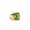 Emerald Cut Green Peridot Signet Ring, 925 Solid Sterling Silver, Large Rectangular Peridot Ring, Handmade Jewelry