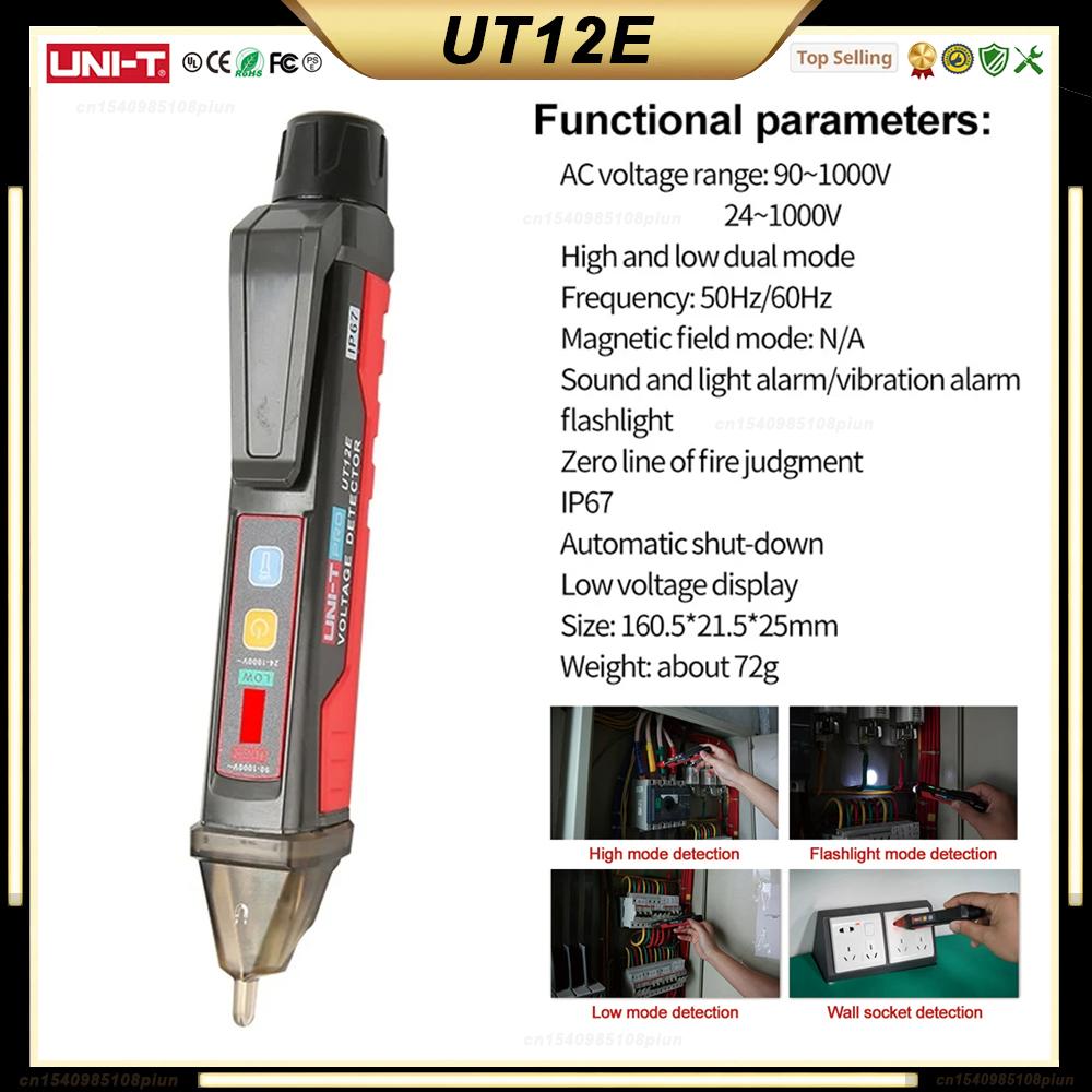 UNI-T UT12D UT12E UT12M Voltage Detector UT15C UT18C UT18D Voltage and Continuity Tester Digital Voltmeter Volt Indicator Probe