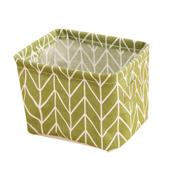 Складная корзина для хранения с ручками Водонепроницаемая Большая вместимость Хлопок Лен С принтом Многофункциональная Дом Офис