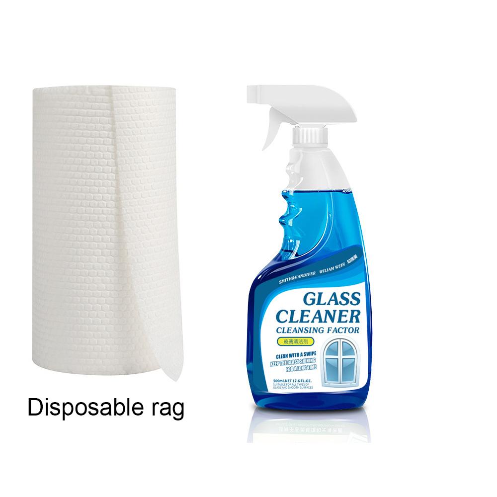 500ml Glass Cleaner Glass Oil Film Remover Living Shower Glass Cleaner Spray Powerful Car Bathroom Glass Descaling Solution