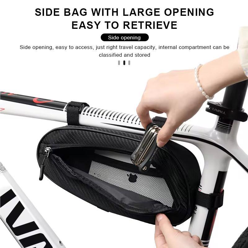 Bicycle Triangle Bag Waterproof Rainproof Durable Cycling Tube Frame Pouch Bag MTB Road Bike Frame Front Bag Outdoor Sport Pouch