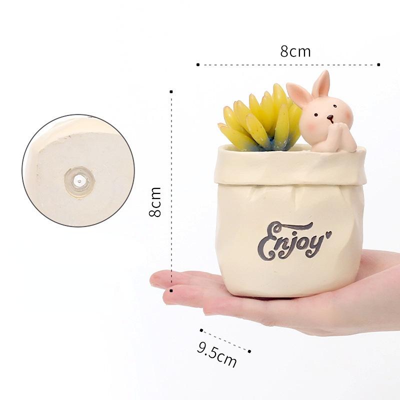 Креативный скандинавский бумажный пакет, мясистый маленький цветочный горшок, украшение для дома на балконе, столешница в горшке, мини-ваза из смолы