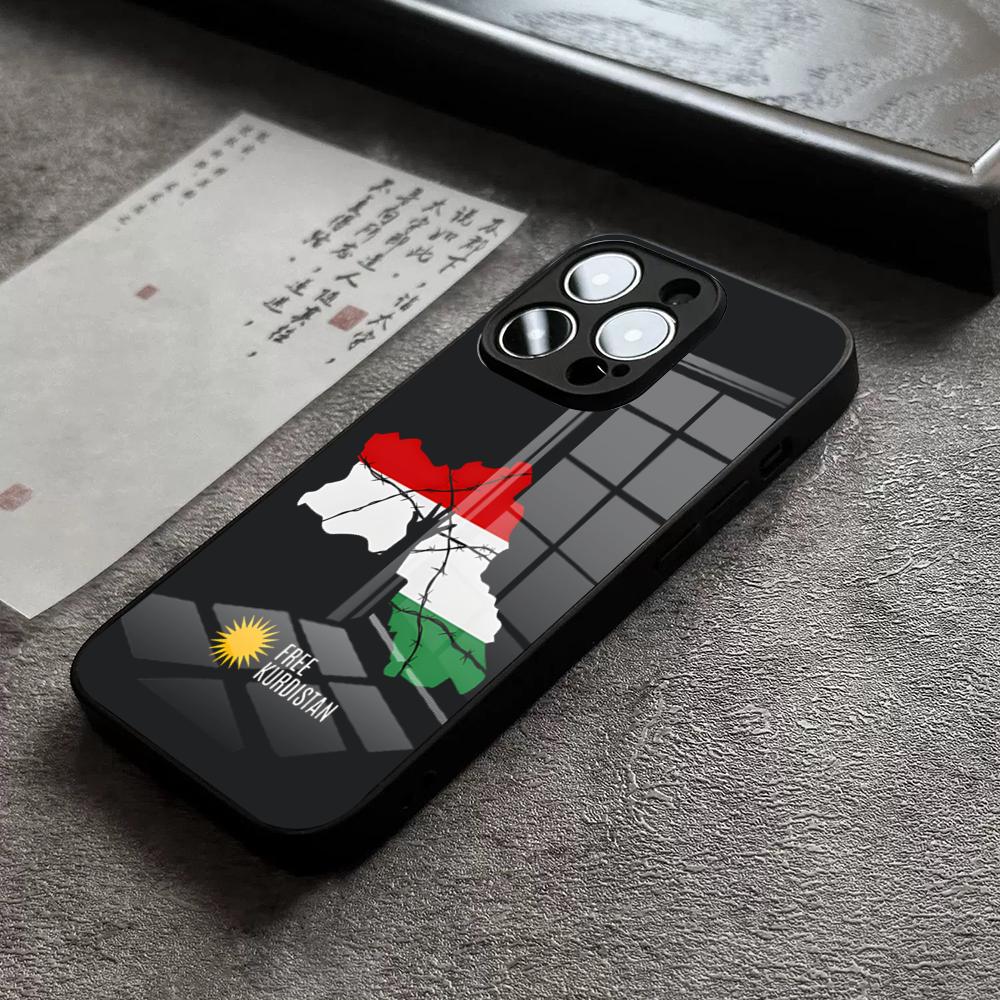 Чехол для телефона Azadi Kurdistan для IPhone 15 Pro Max14 Pro 12 11 13 Mini X XR XS 16 Plus SE Закаленное стекло Задняя крышка