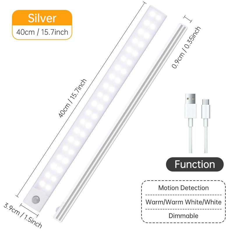Motion Sensor Light Wireless LED Night Light USB Rechargeable Night Lamp Cabinet Wardrobe Lamp Under Backlight For Kitchen Led Back Up Lights 1