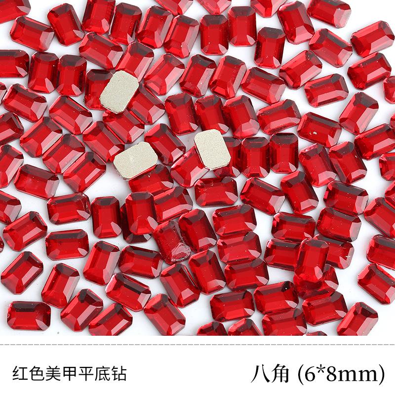 Red Nail Art Jewelry Drill Flat Bottom Special-Shaped Drill Water Drop Horse Eye New Year'S Red Nail Glass Sticker Drill