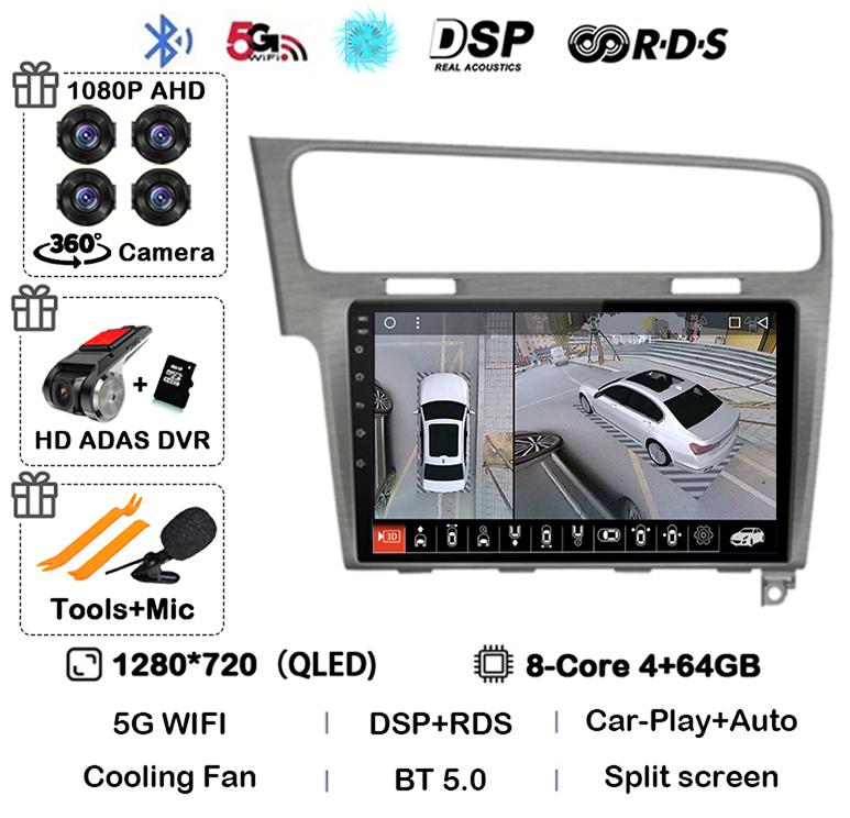 Android 14 WIFI+4G Auto For Volkswagen VW Golf 7 MK7 GTI 2011-2021 Car Radio Carplay HD Multimedia GPS Video Player Stereo 2din