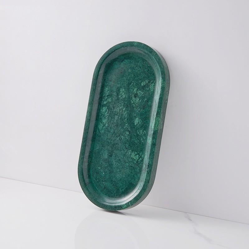 Natural Marble Soap Dispenser Tray Hotel Bathroom Vanity Organizer Modern Minimalist Decorative Serving Dish