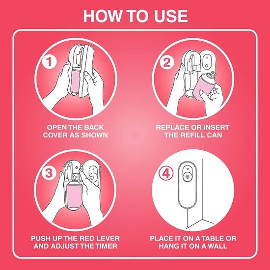 Godrej Aer Matic Refill - Автоматический освежитель воздуха с Flexi Control/Petal Crush Pink (225 мл)