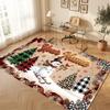 Winter Theme Soft Crystal Velvet Rug Custom Name & Text Print Non Slip Floor Rug for Bedroom Living Room