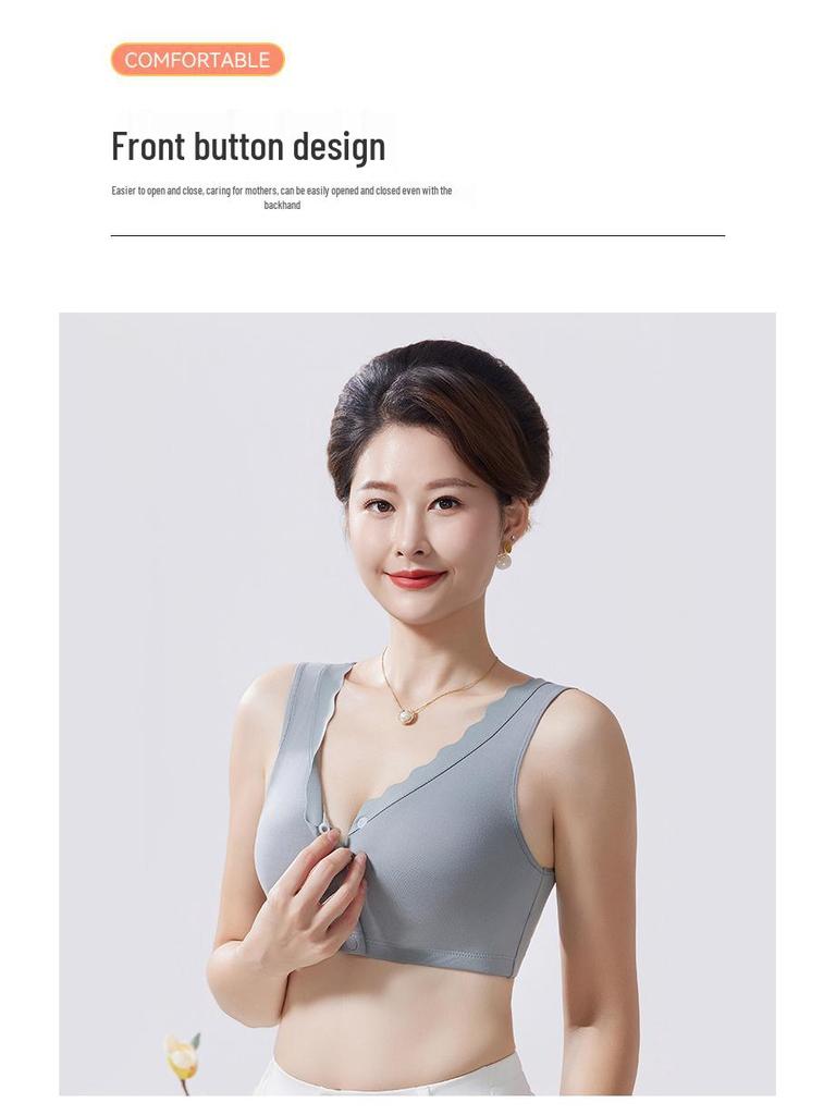 Женский бюстгальтер с передней застежкой без косточек - Теплый, Дышащий, Удобный, Зимний пуловер с начесом, Большого размера