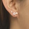 Huitan Selling Simple Stylish Star Women Drop Earrings Shiny White Zircon Exquisite Versatile Female Earring Fashion Jewelry