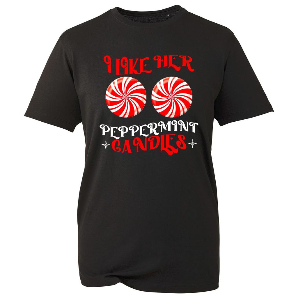 I Like Her Peppermint Candies Chrismas Matching Couple Holiday Xmas Tee T-Shirt