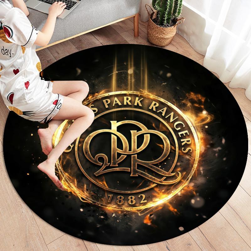 Коврик для пола Queens Park Rangers QPR Круглый, Ковер для гостиной, спальни, дивана, игровой комнаты, Декор, Нескользящий коврик
