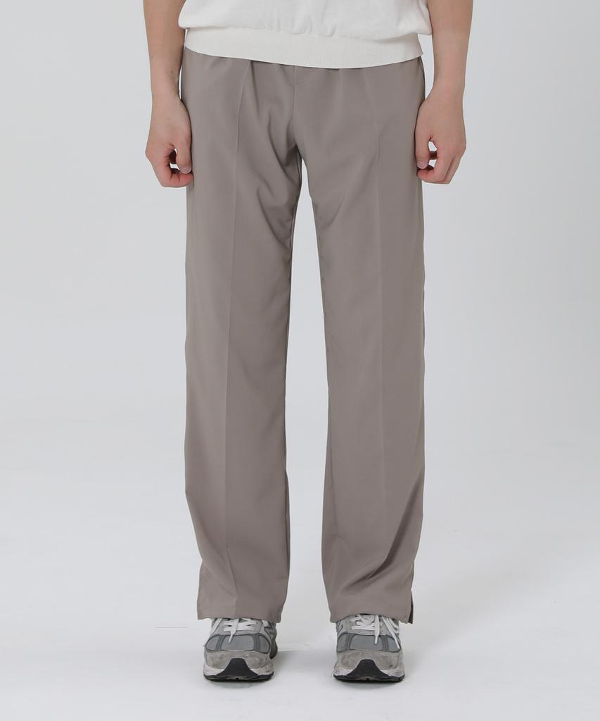 PEPPERSEASONING Unisex Wide Elastic Slacks P-1 Dusty Beige