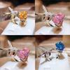 Кольцо для женщин, модное, цветной циркон, розовый/синий/желтый, блестящий циркон, кольцо в форме колибри, модные ювелирные изделия, новый стиль, кольцо в форме птицы