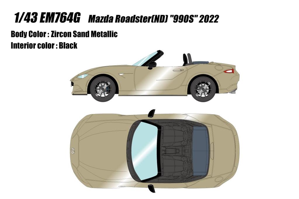 Макияж EIDOLON Mazda Roadster 990S 2022 Zircon Sand Metallic Готовая модель 1/43 (Северная Дакота)