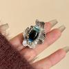 Blue Eyes Exaggerated Ring Geometric Vintage Gold Ring Personality Demon Eye Ring  Decoration