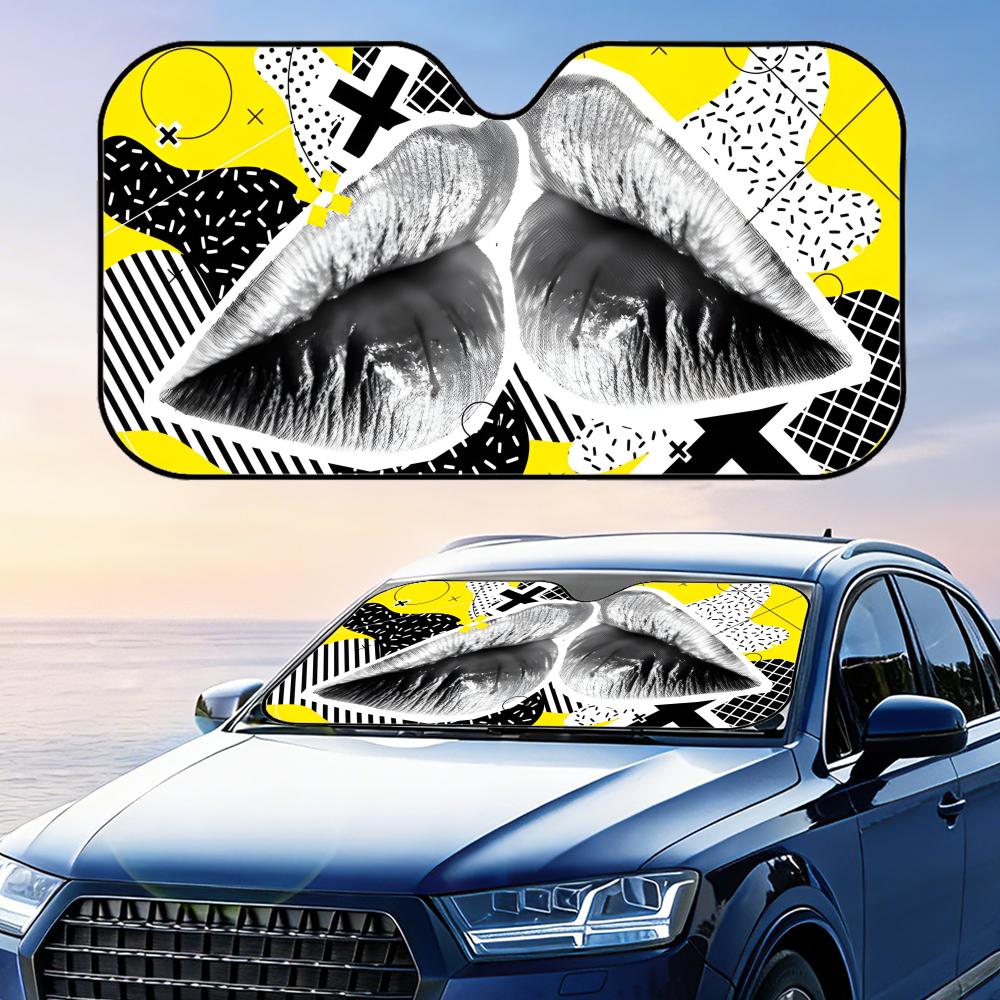 Kissing Sun Visor Reusable Aluminum Foil Windshield UV Protection Heat Insulation Cover Sun Visor Shade
