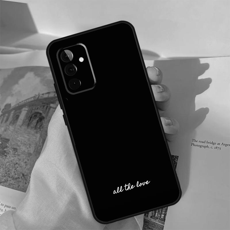 Простой Минималистичный Черный Чехол с Цитатой Для Samsung Galaxy A55 A35 A15 A32 A12 A22 A52 A06 A54 A34 A14 A56 A36 A26 A16 A13 A53