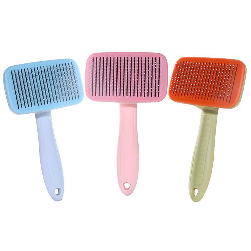 Universal One-Click Pet Comb for Cats & Dogs - Deep Hair Removal Needle Comb