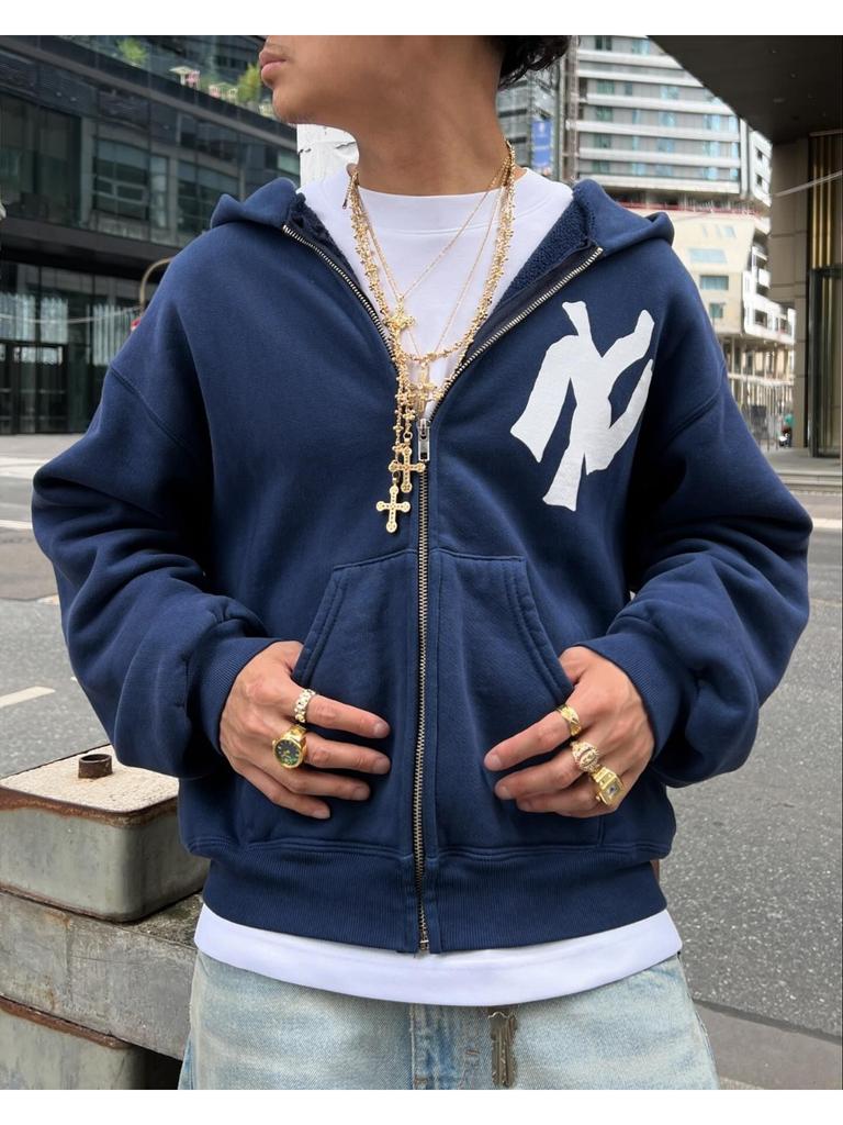 ZYLLO Харадзюку Ретро Новая Печать Цветок Раскрывающийся Свитер С Капюшоном Y2K Уличный Хип-Хоп Повседневный Свободный Свитшот Парный Топ