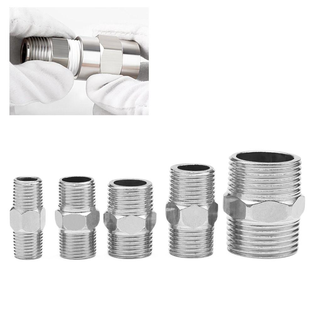 201 Stainless Stainless Steel Hex Nipple Thickened Hex Nipple Union  Water Oil Air