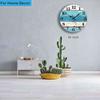 Stylish and Silent Beach Blue Wall Clock for Your Kitchen - Battery Operated