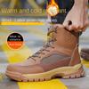 Обувь для страхования труда теплая и удобная, пластиковая стальная головка, ударопрочная, ударопрочная, водонепроницаемая, с высоким верхом, износостойкая защитная обувь