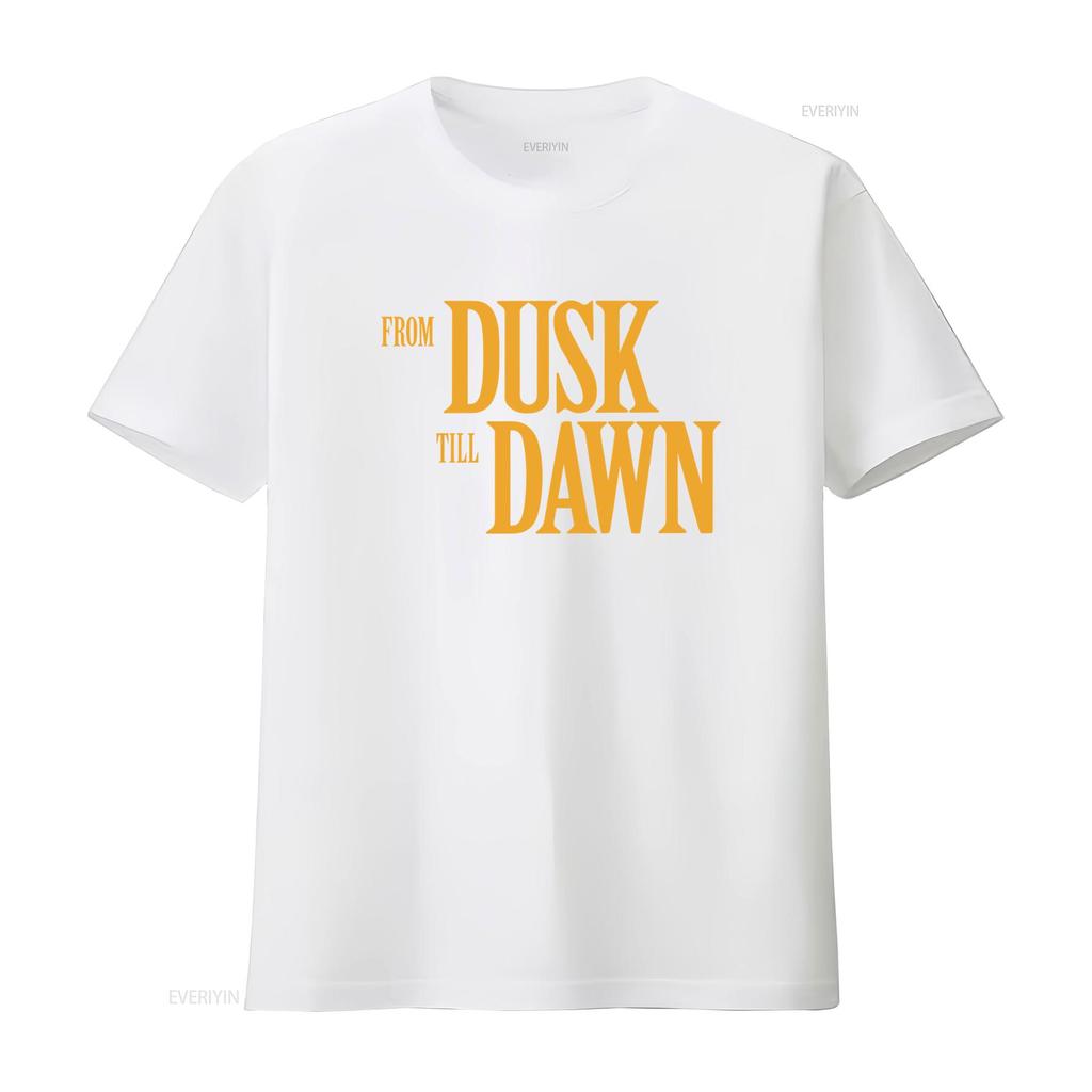 From Dusk Till Dawn 90s T Shirt Vintage Washed Stylish Comfortable Homme Designer Clothes Stretched Versatile Unisex Fashion