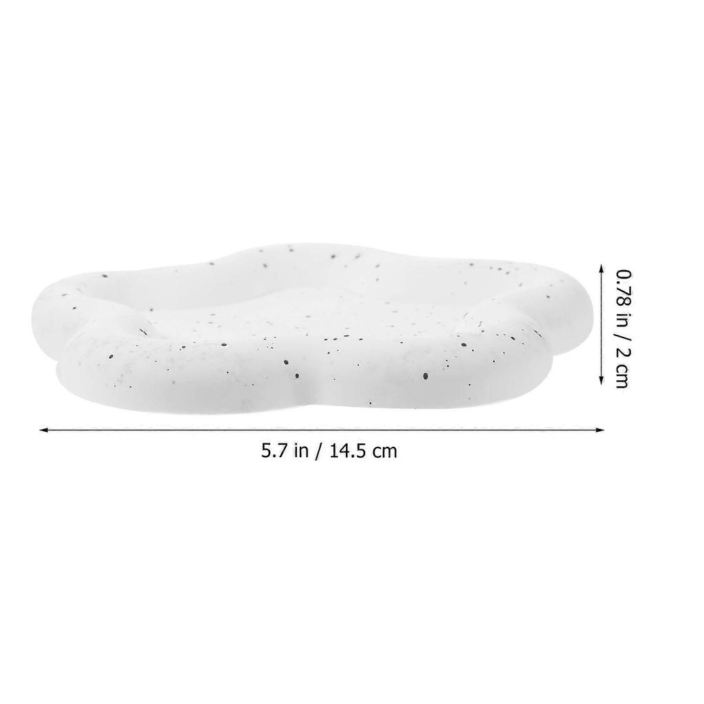 Decorative Ring Dish Flower Shape for Storage Use White Tray