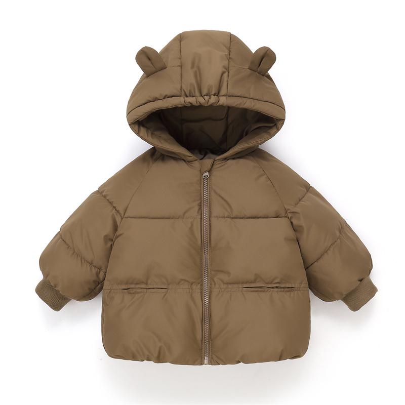 Winter Autumn Baby Warm Jacket Toddler Thickened Outerwear Boys Girls Solid Hooded Coats Children Windproof Overcoat Snowsuit