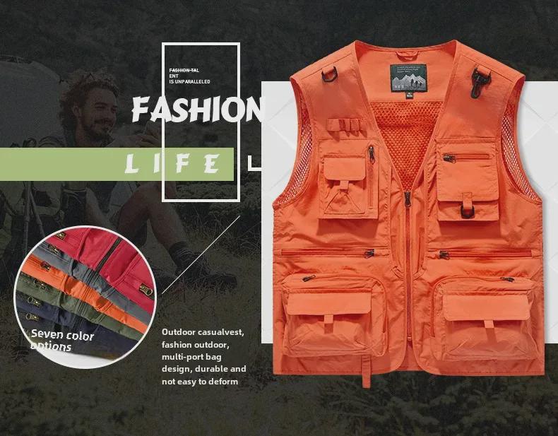 Мужской повседневный жилет с несколькими карманами для рыбалки и фотосъемки на весну и осень