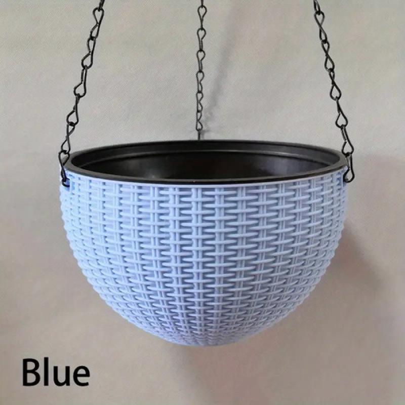 Универсальные круглые подвесные цветочные горшки из смолы, корзина для уличного подвесного горшка, держатель для сада, балкона, ведро для цветов, домашний декор