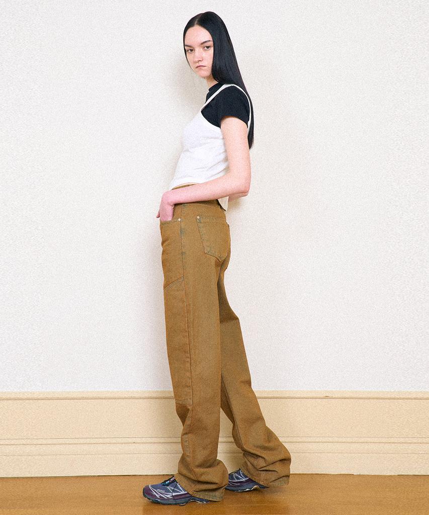 PARTIMENTO WOMEN Double Knee Jeans_Washed Beige