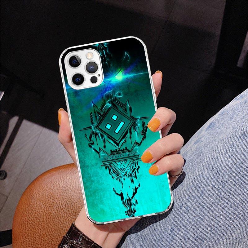 Чехол для телефона Geometry Dash Для iPhone 17 Air 16 Pro Max 16E 15 + 14 Plus 11 12 13 Mini 7 8 SE Подарок Печатная крышка Fundas 16 Pro