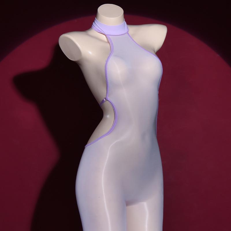 «6D Super Shiny Horse Oil Чулки комбинезон с открытой промежностью и открытой спиной – сексуальный, обтягивающий, соблазнительный, обертывание на все тело»