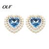Decorative Flat Back Buttons 2Pcs Flatback Heart Rhinestones, 25x26mm Alloy Rhinestone Brooch Buttons, Faux DIY Craft Rhinestones Pearl Embellishments