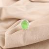Oval Green Cat's Eye Stone Sterling Silver Handcrafted Stackable Wife Gift Ring RR-28-38