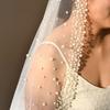 130cm Pearls Tulle Bridal Veil Vintage Waist Length Drop Veil Long Wedding Veil  Wedding Dress