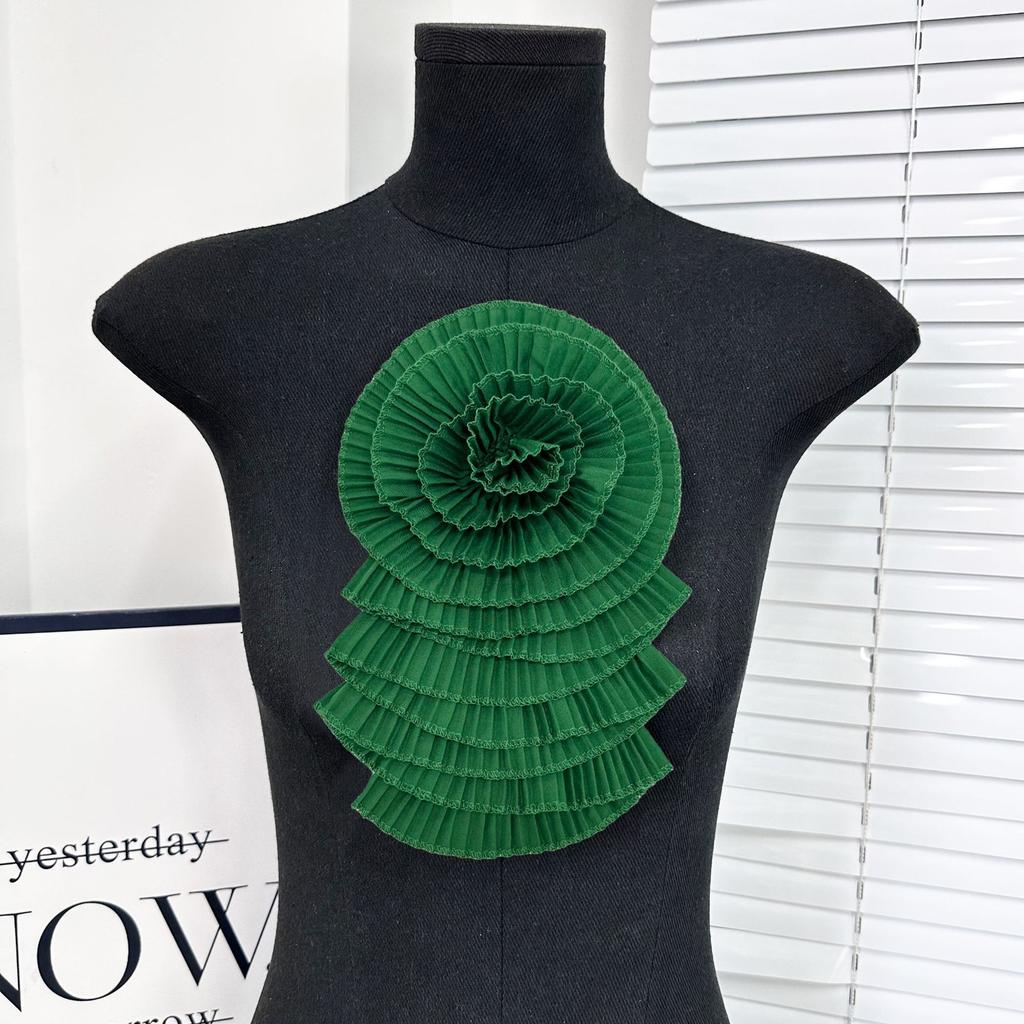 Нежный многоцветный шифоновый цветок многослойная плиссированная тканевая наклейка крафт цветок свадебное платье платье топ декоративные аксессуары