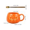Halloween Mugs Coffee with Spoon Cup Pumpkin Ceramics Shaped Cups Water Pattern