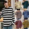 Spring Autumn Striped T Shirts Men Casual Long Sleeve Tshirt Male Loose Pullovers Tops Man Winter T-shirt For Men Clothing