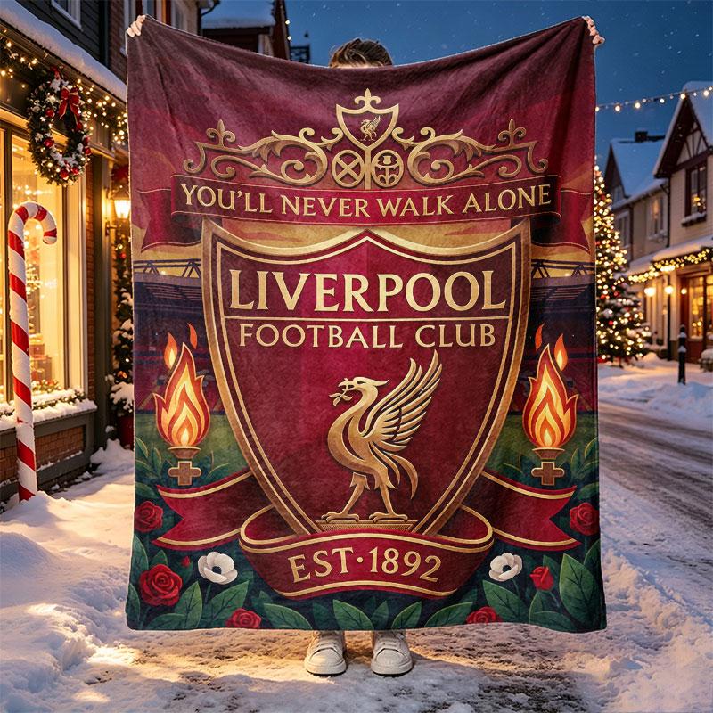 Liverpool Football Club Pattern Blanket for Home Decoration, Bed, Sofa, Car Travel, Camping, Suitable for All Seasons, Birthday Christmas Gift