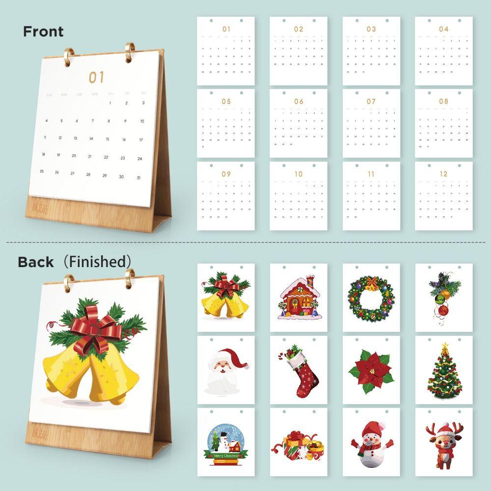 Paint by Numbers Desk Calendar DIY Paint Standing Flip Calendar New Design Hand Drawn Calendar