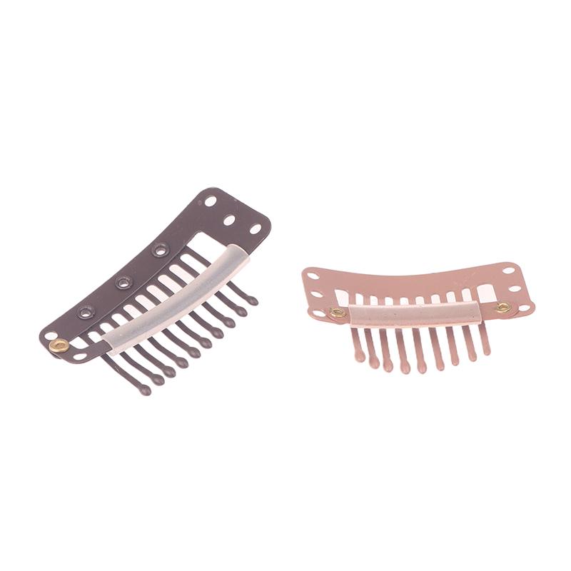 10 шт. Защелкивающиеся клипсы для париков с 9/10 зубцами, Портативные металлические защелкивающиеся заколки для волос для аксессуаров для наращивания волос, Инструмент10 шт. Клипсы для наращивания волос