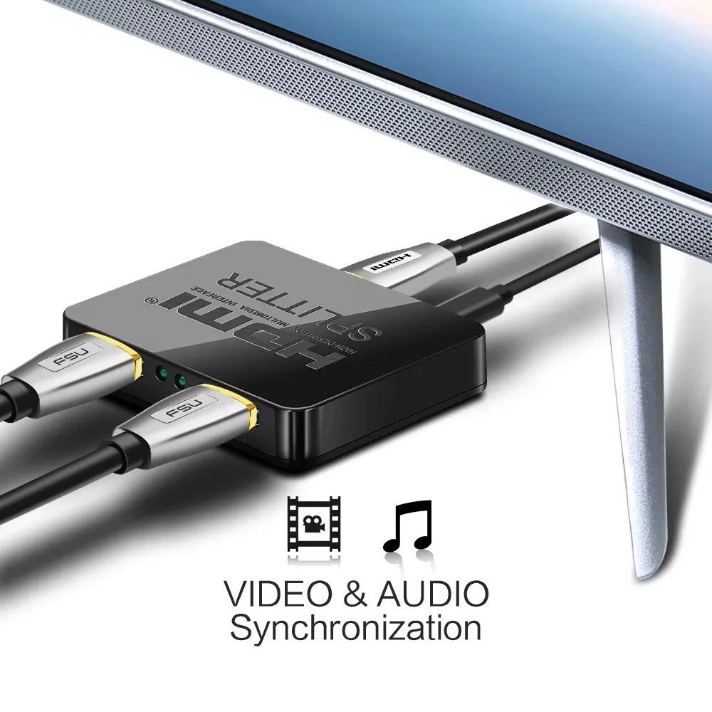 Разветвитель HDMI 4K 30 Гц 1x2 Переключатель HDMI 1 вход 2 выхода Видеораспределитель Разветвитель 1080P Двойной дисплей для ТВ ПК Ноутбука Монитора Проектора HDTV DVD PS3 Xbox