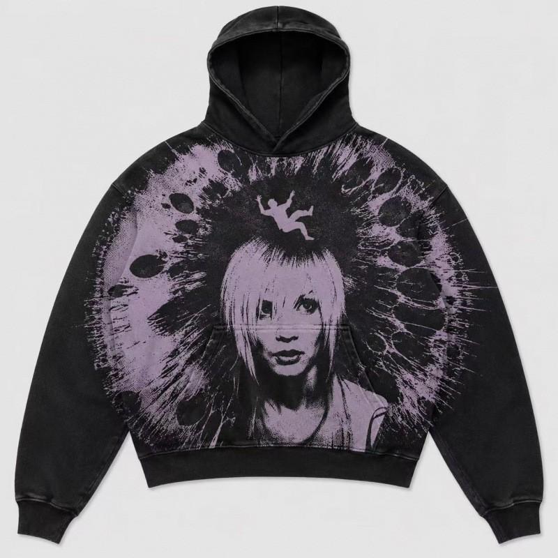 2025 Youth Trendy Printed Zip-Up Hoodie Teens Casual Long Sleeve Loose Fit Sweatshirt